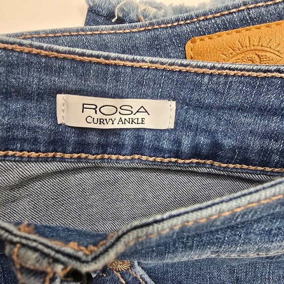 Sofia Jeans Curvy Skinny Super High Rise Womens Sz 18 Blue Rosa Ankle Frayed Hem - Picture 7 of 10